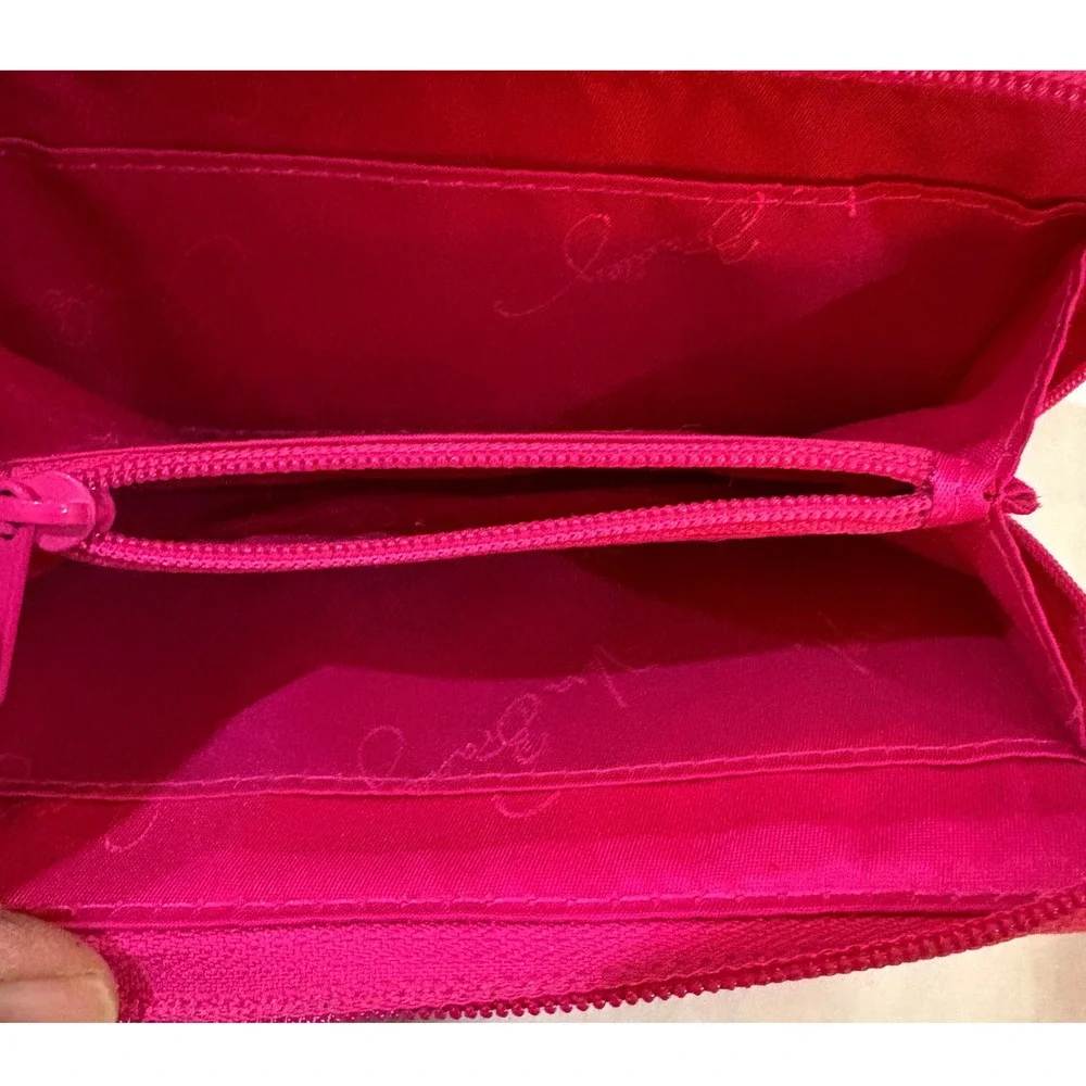 Vera Bradley Quilted Cotton Zip Around Wallet Pink Orange Floral‎ Paisley